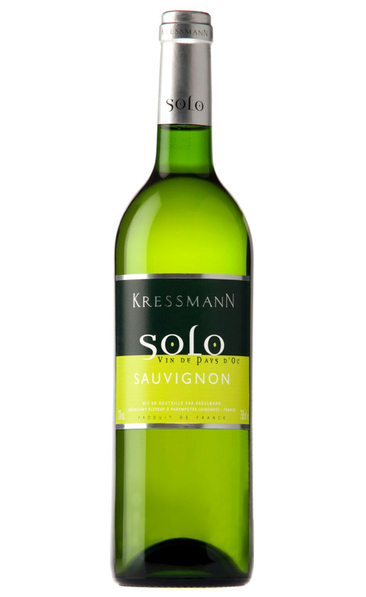 Wine Kressmann Solo Sauvignon Vin De Pays Doc 2010
