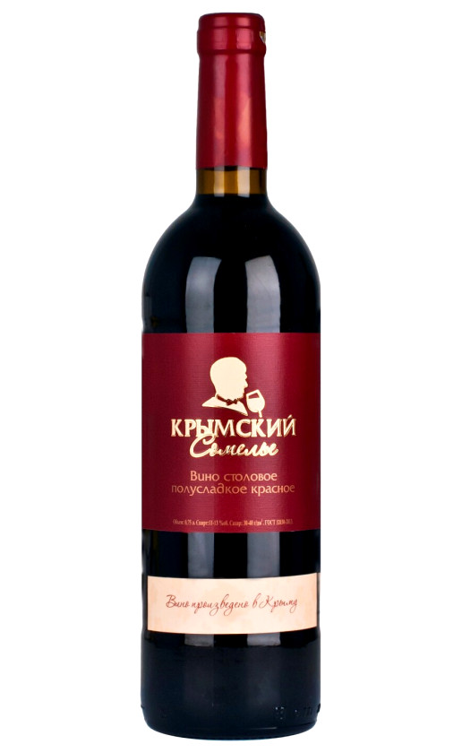 Wine Krymskii Somele Krasnoe Polusladkoe