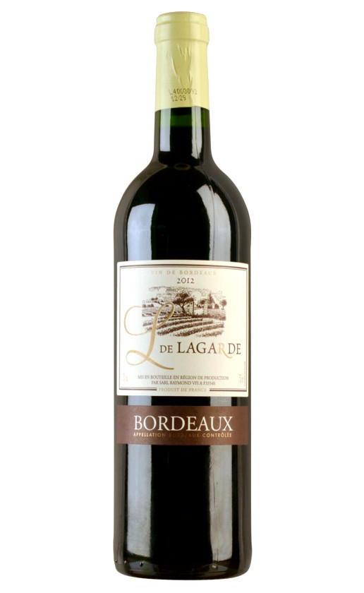 Wine L De Lagarde Rouge Bordeaux 2012