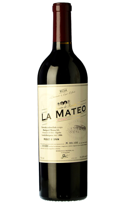 Вино La Mateo Coleccion de Familia Vendimia Rioja 2015