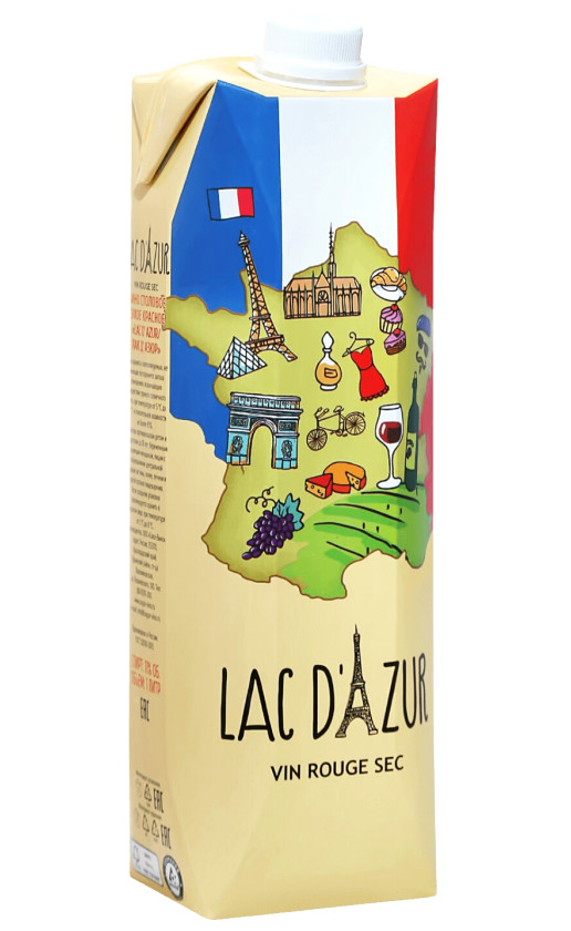 Вино Lac D'Azur Rouge Sec Tetra Prism