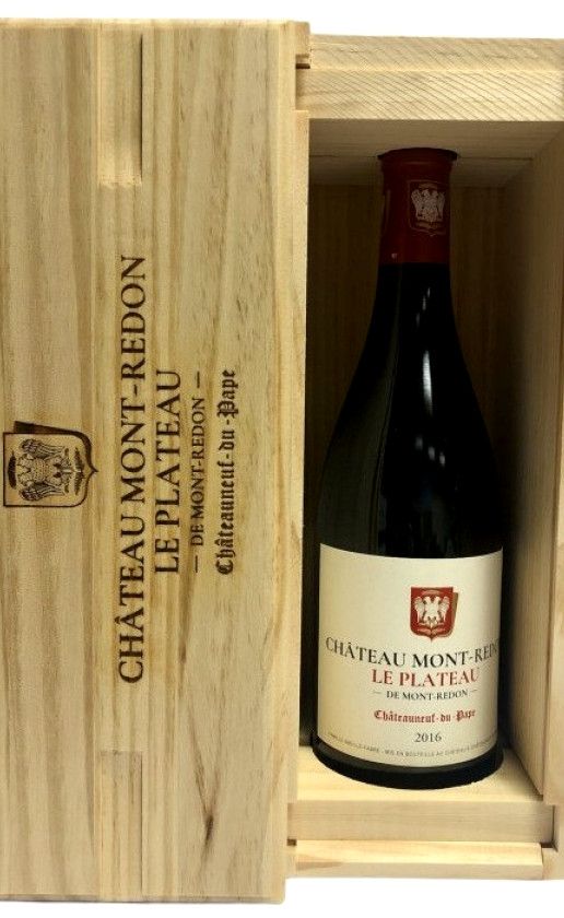 Вино Le Plateau de Mont-Redon Chateauneuf-du-Pape 2016 wooden box