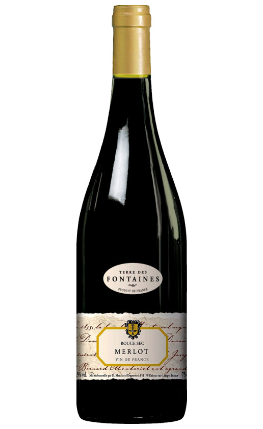 Wine Les Domaines Montariol Degroote Terre Des Fontaines Merlot 2015