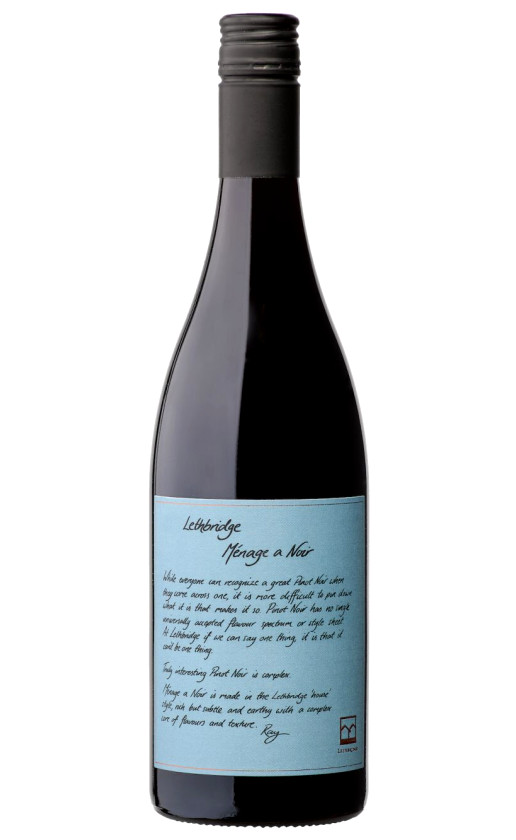 Wine Lethbridge Menage A Noir Pinot Noir 2018