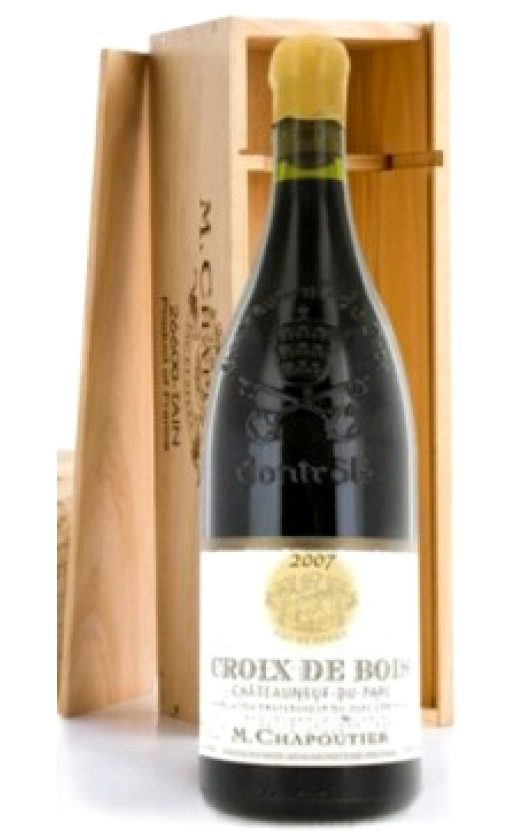 Вино M. Chapoutier Chateauneuf-du-Pape Croix de Bois 2007 gift box