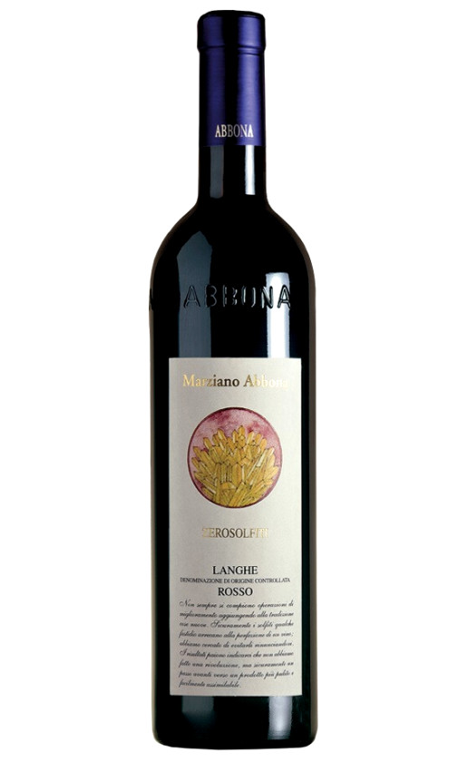 Wine Marziano Abbona Zerosolfiti Rosso Langhe 2015