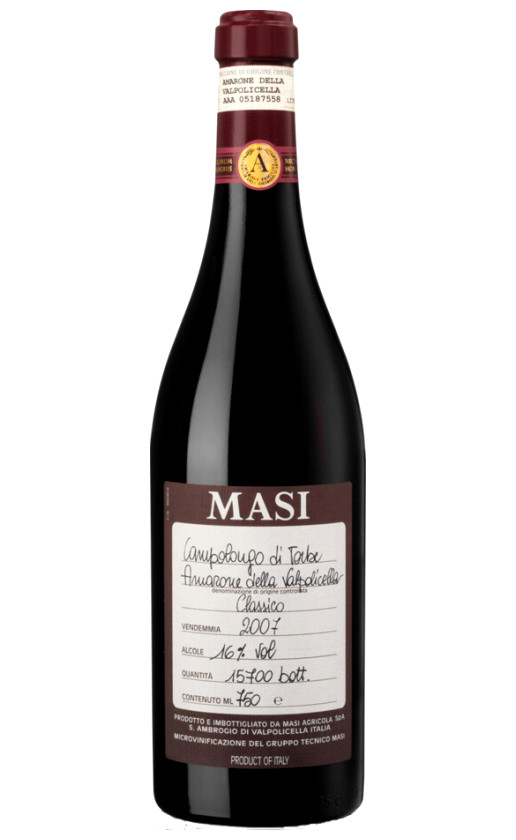 Wine Masi Campolongo Di Torbe Amarone Della Valpolicella Classico 2007