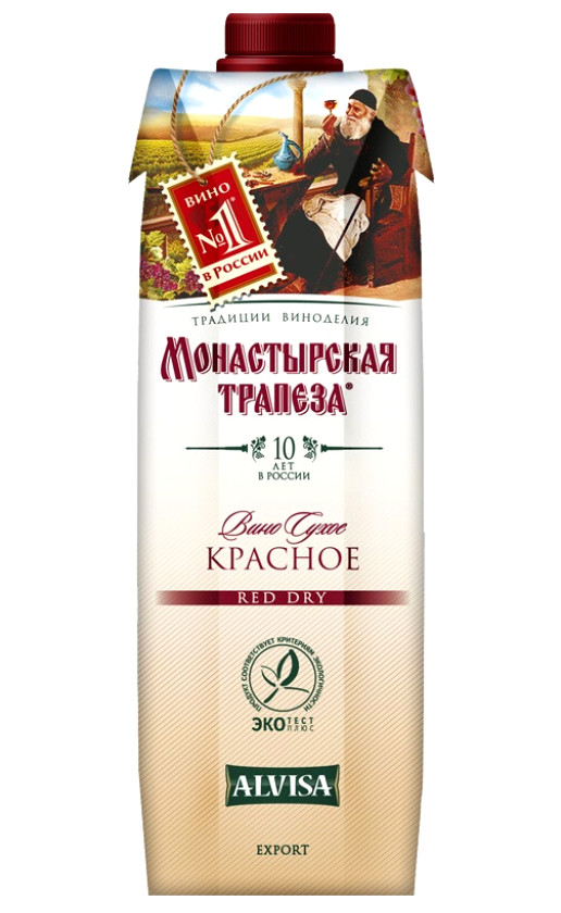 Wine Monastyrskaya Trapeza Krasnoe Suxoe