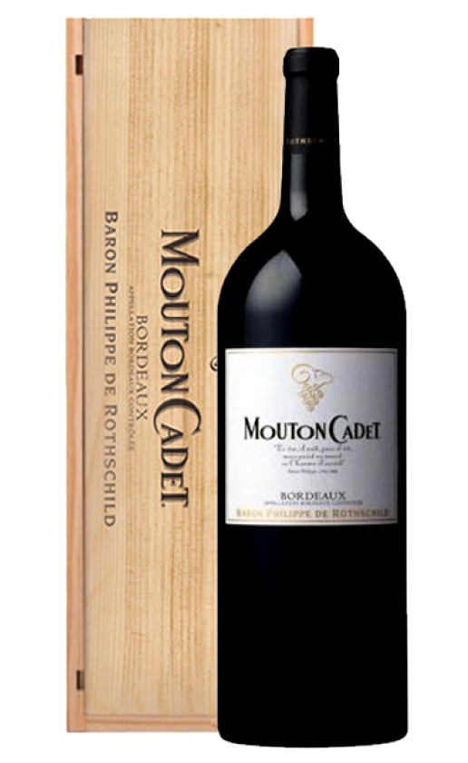 Wine Mouton Cadet Bordeaux Rouge 2010 Wooden Box