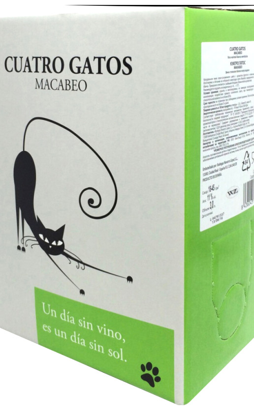 Wine Navarro Lopez Cuatro Gatos Macabeo Bag In Box