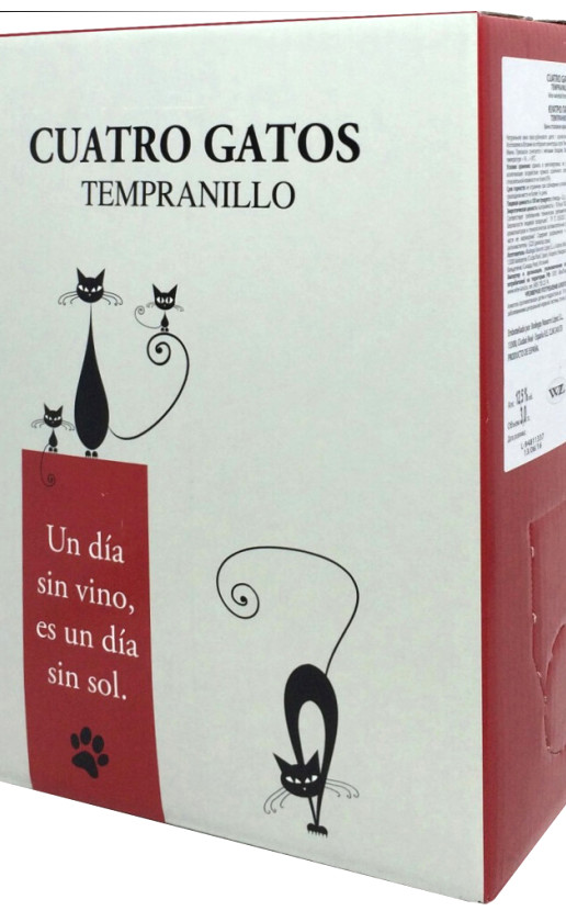 Wine Navarro Lopez Cuatro Gatos Tempranillo Seco Bag In Box