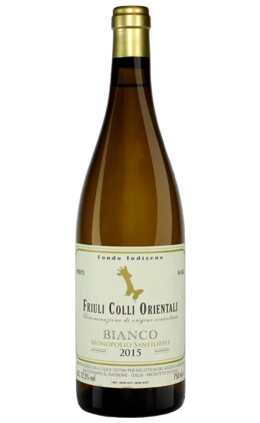 Wine Nec Otium Monopolio Sanfilippo Bianco Friuli Colli Orientali 2015