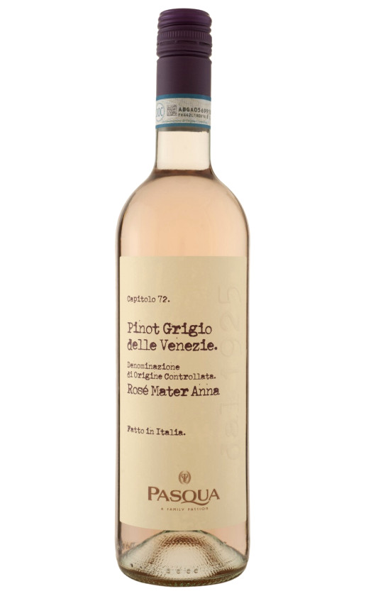 Wine Pasqua Pinot Grigio Rose Mater Anna Venezie 2020