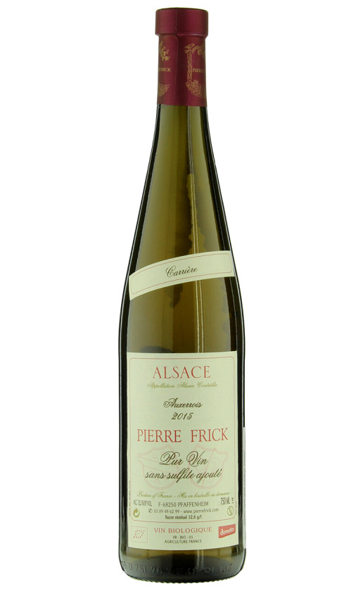 Wine Pierre Frick Auxerrois Carriere Alsace 2015