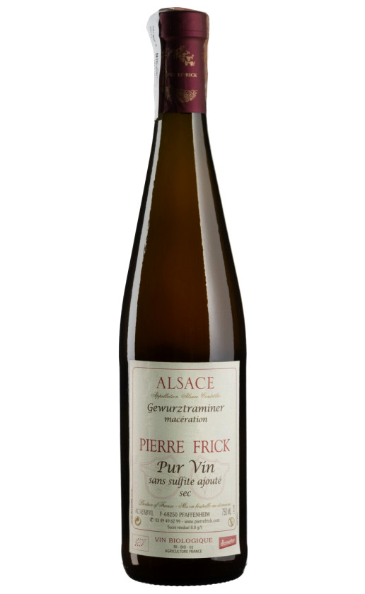 Pierre Frick Gewurztraminer Maceration Alsace Pur Vin Sans Sulfite Ajoute
