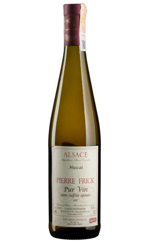 Pierre Frick Muscat Alsace Pur Vin Sans Sulfite Ajoute