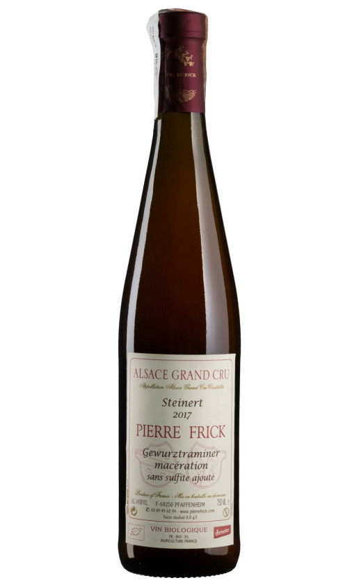 Wine Pierre Frick Steinert Gewurztraminer Maceration Alsace Grand Cru 2017 Sans Sulfite Ajoute