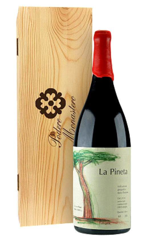 Вино Podere Monastero La Pineta Toscana 2019 wooden box
