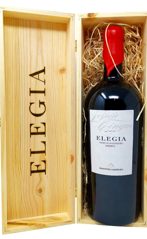 Wine Produttori Di Manduria Elegia Riserva Primitivo Di Manduria 2017 Wooden Box
