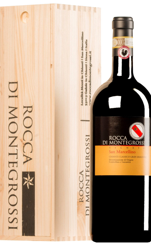 Wine Rocca Di Montegrossi Vigneto San Marcellino Gran Selezione Chianti Classico 2014 Wooden Box