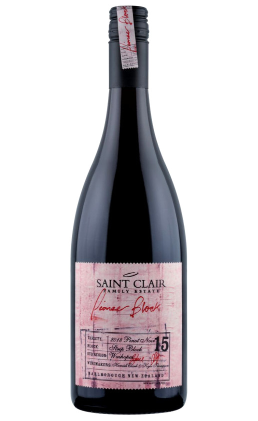Вино Saint Clair Pioneer Block 15 Strip Block Pinot Noir 2018