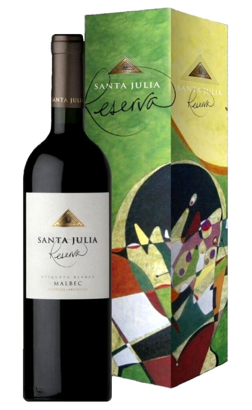 Вино Santa Julia Reserva Malbec 2012 gift box
