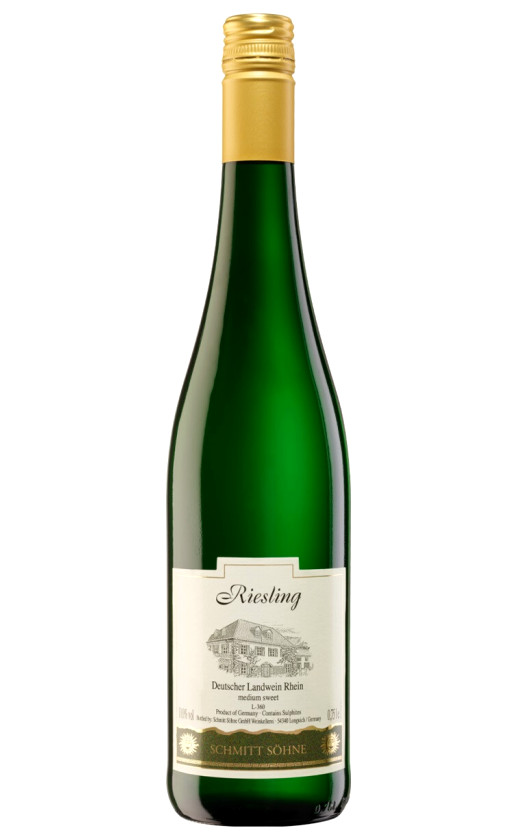 Wine Schmitt Sohne Riesling Medium Sweet Landwein Rhein 2020