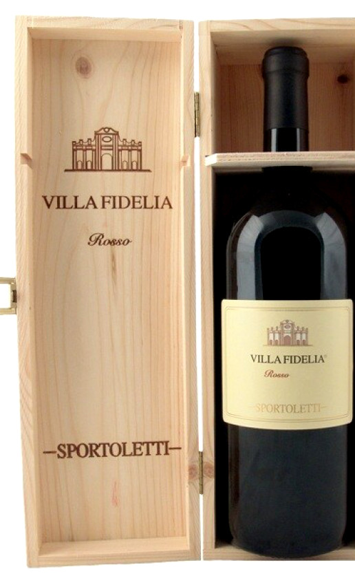 Wine Sportoletti Villa Fidelia Rosso 2012 Wooden Box