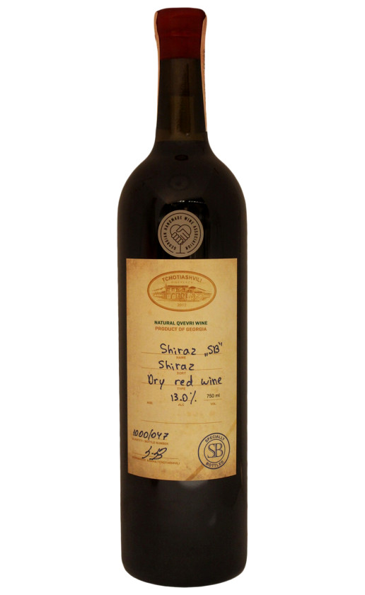 Wine Tchotiashvili Shiraz Specially Bottled