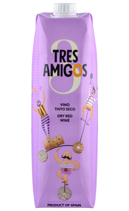 Wine Tres Amigos Tinto Seco Tetra Prism