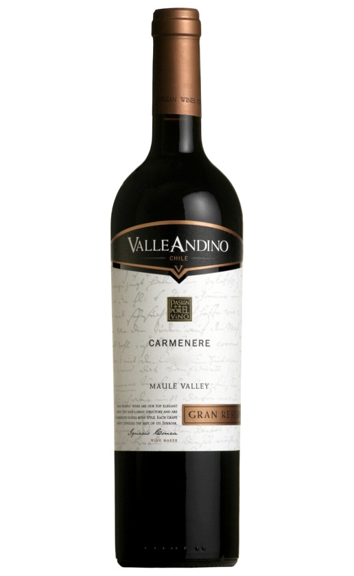 Wine Valle Andino Carmenere Gran Reserva