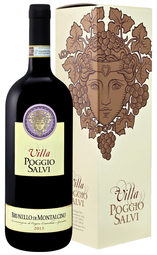 Вино Villa Poggio Salvi Brunello di Montalcino 2013 gift box