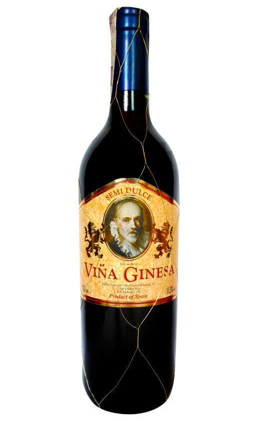 Wine Vina Ginesa Tinto Semidulce Castilla La Mancha