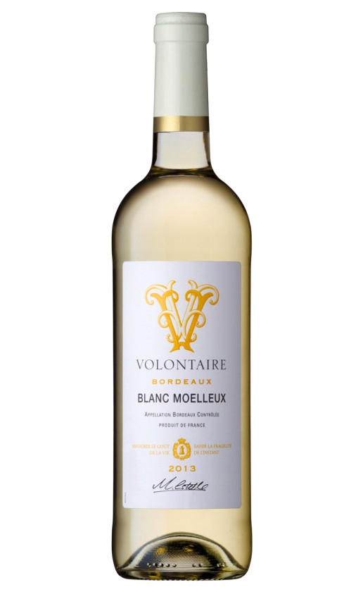 Вино Volontaire Blanc Moelleux Bordeaux 2013