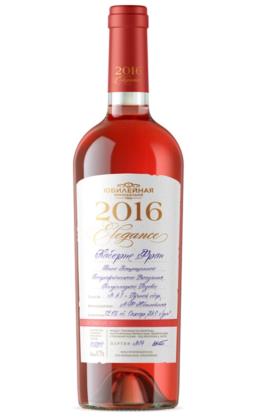 Wine Yubileinaya Kaberne Fran Premium Polusladkoe 2016