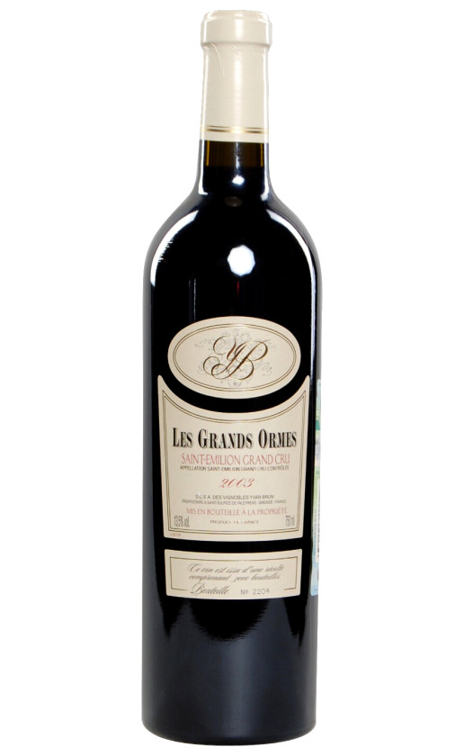 Wine Yvan Brun Les Grands Ormes Saint Emilion 2003